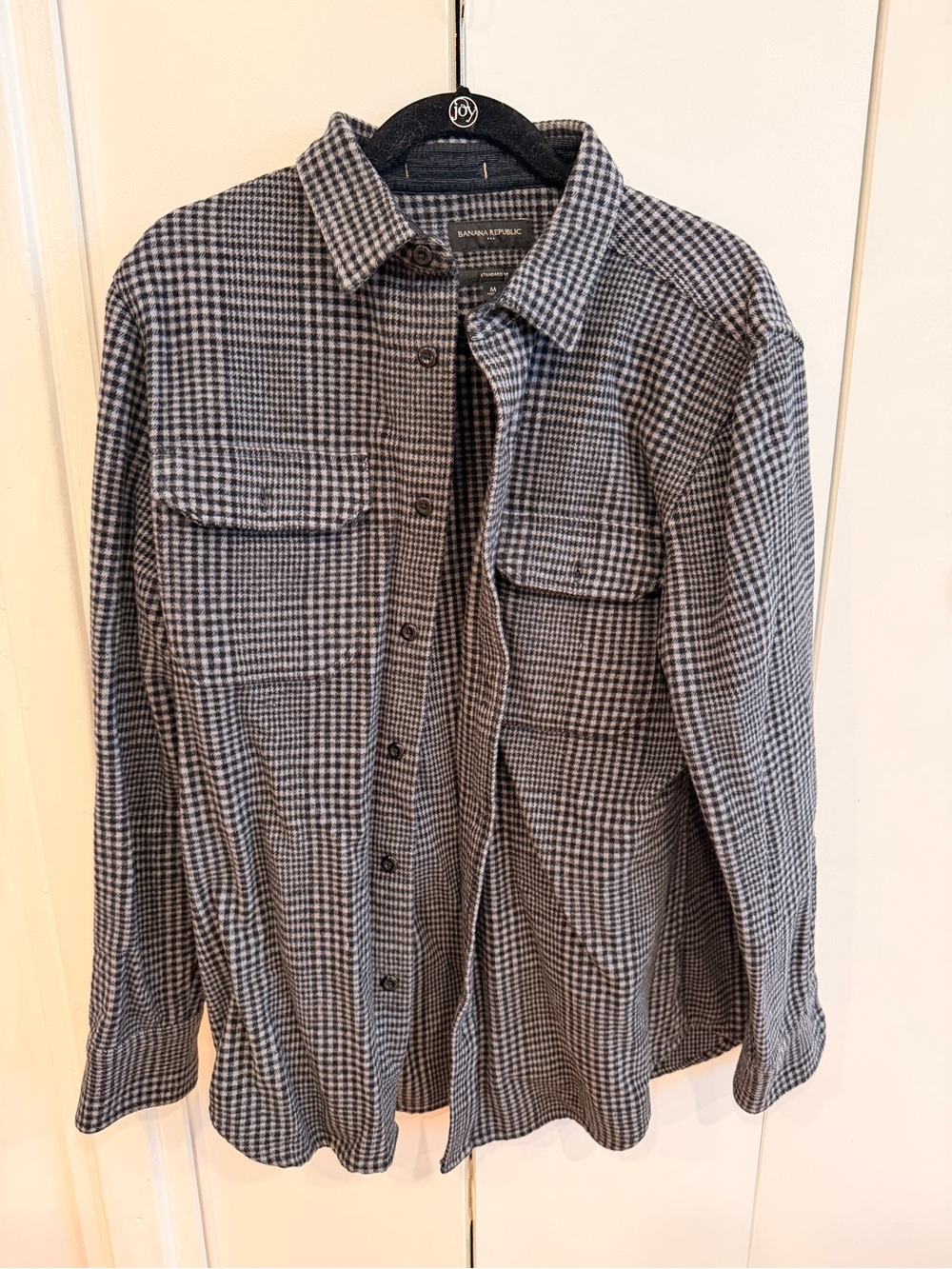 Banana Republic Men's Black & Gray Houndstooth Shacket